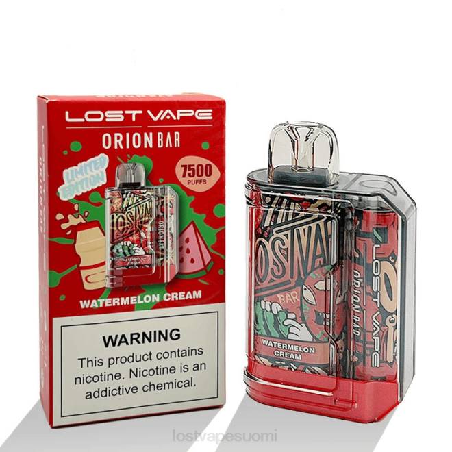 Lost Vape Orion kertakäyttöinen patukka | 7500 puhallusta | 18 ml | 50 mg vesimeloni kerma BJXT99 | Lost Vape Customer Service