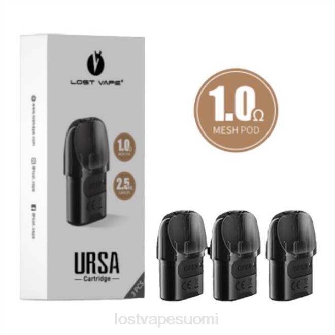 Lost Vape URSA varaosat | 2,5 ml (3 pakkaus) musta 1.ohm BJXT124 | Lost Vape Wholesale